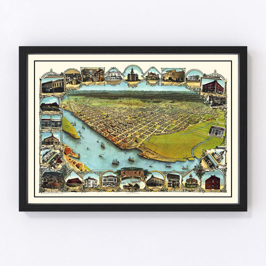 Vintage Map of Eureka, California 1902