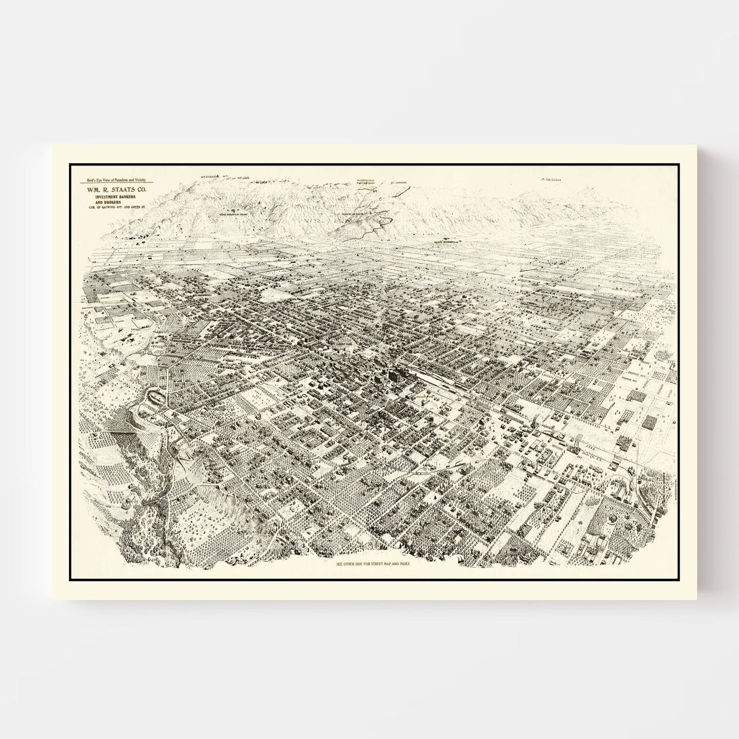 Vintage Map of Pasadena, California 1903
