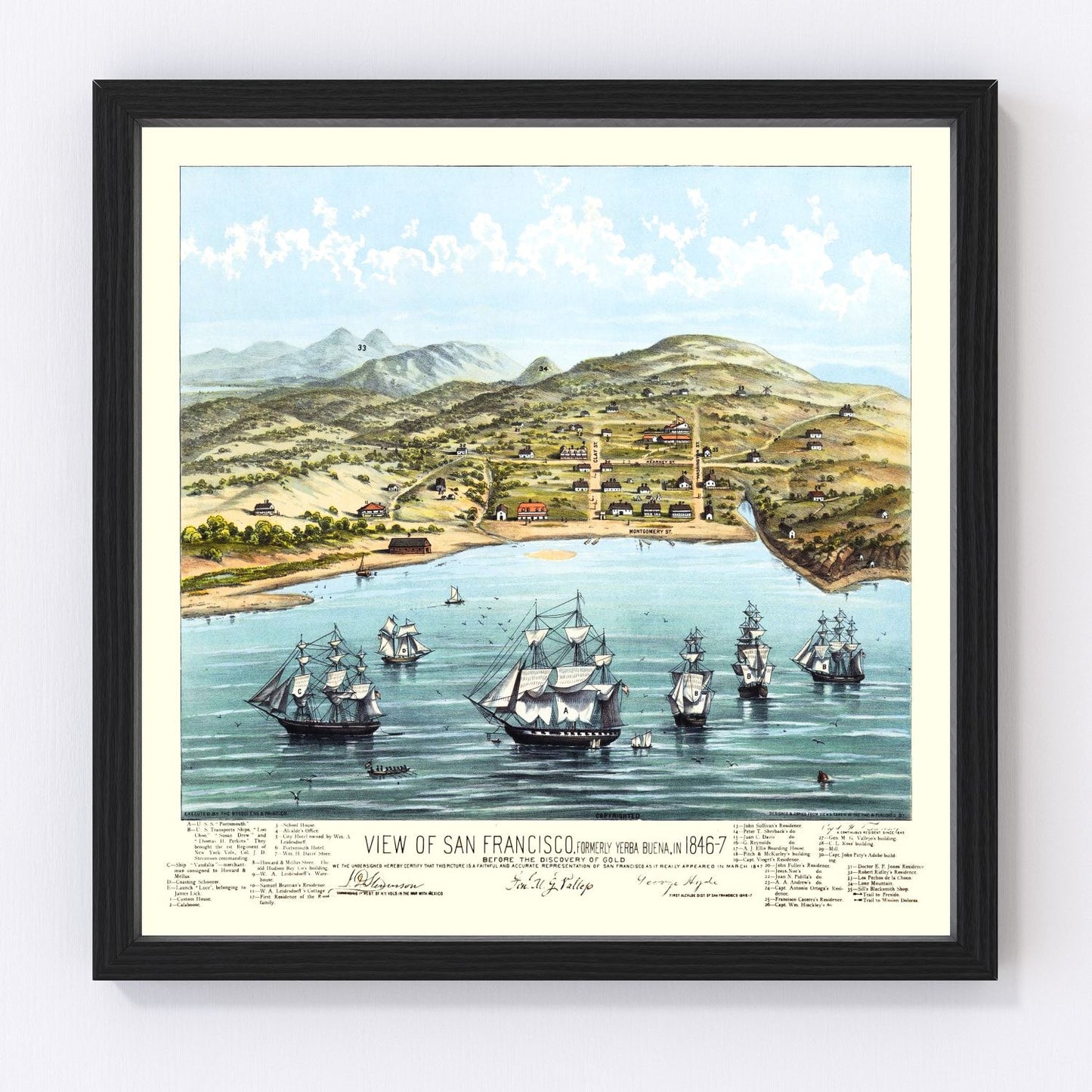 Vintage Map of San Francisco, California 1884
