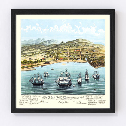 Vintage Map of San Francisco, California 1884