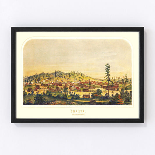 Vintage Map of Shasta, California 1856