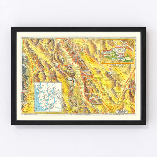 Vintage Map of Death Valley National Park, 1934