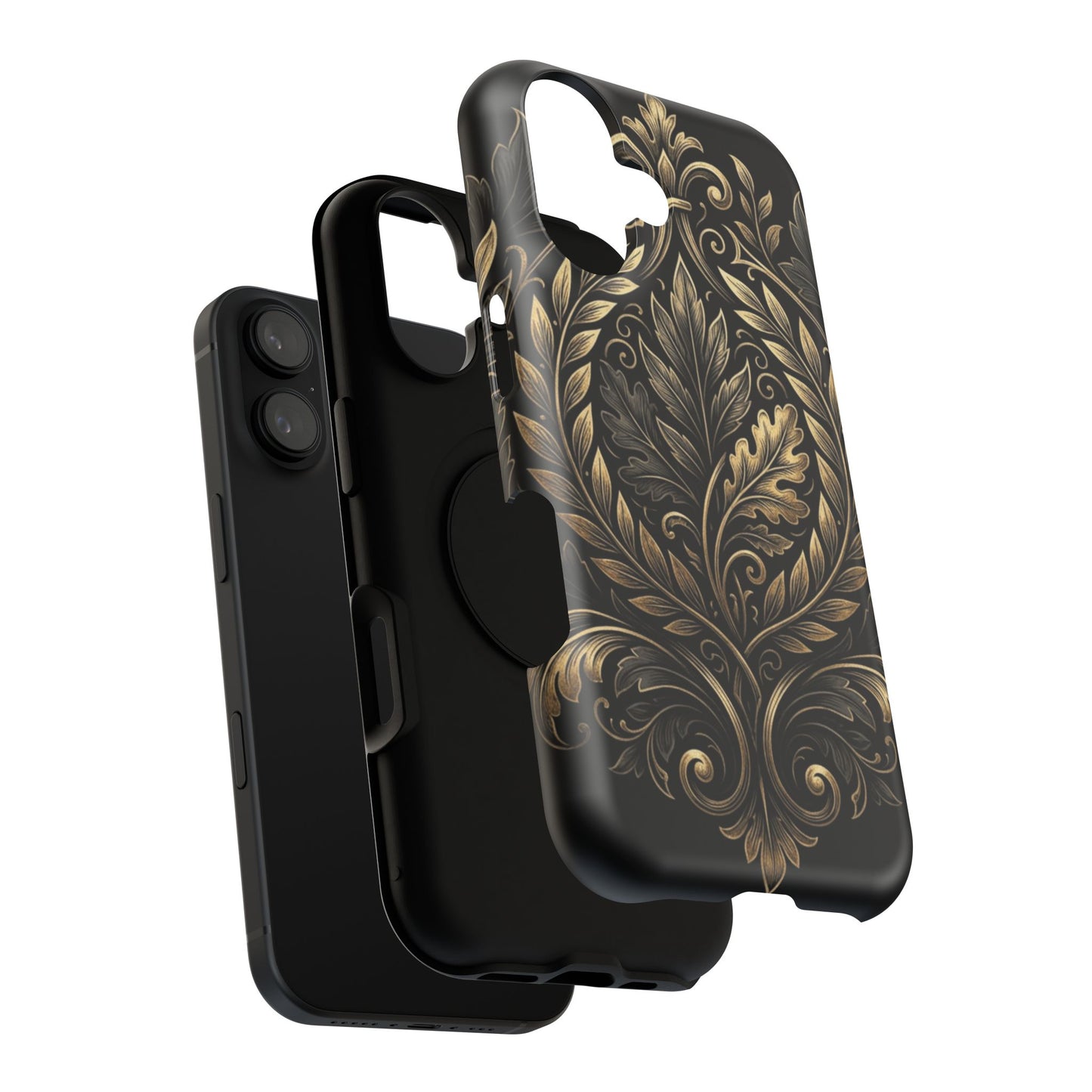 Baroque Gold Leaf Phone Case — Impact-Resistant Protective Cover