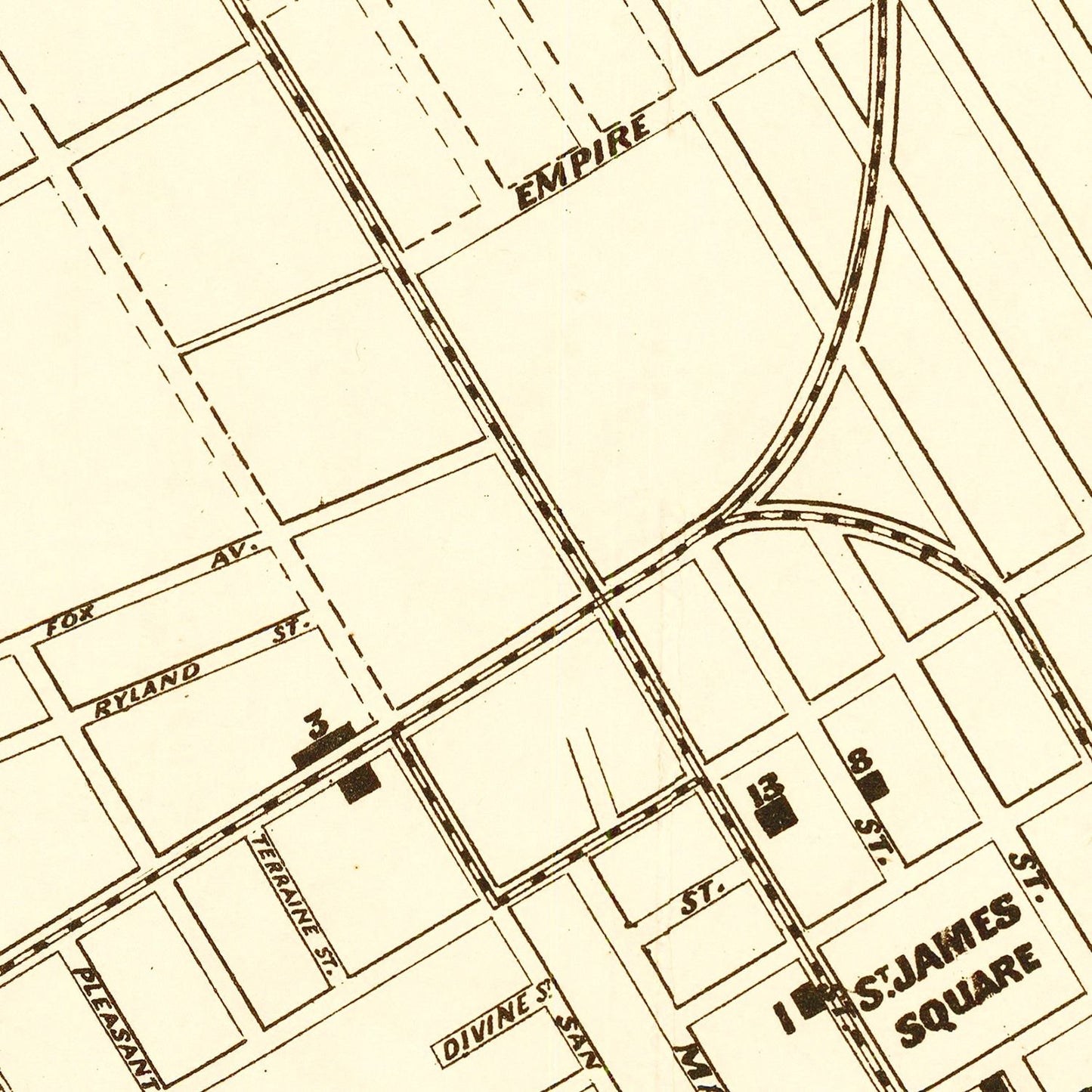 Vintage Map of San Jose, California 1872