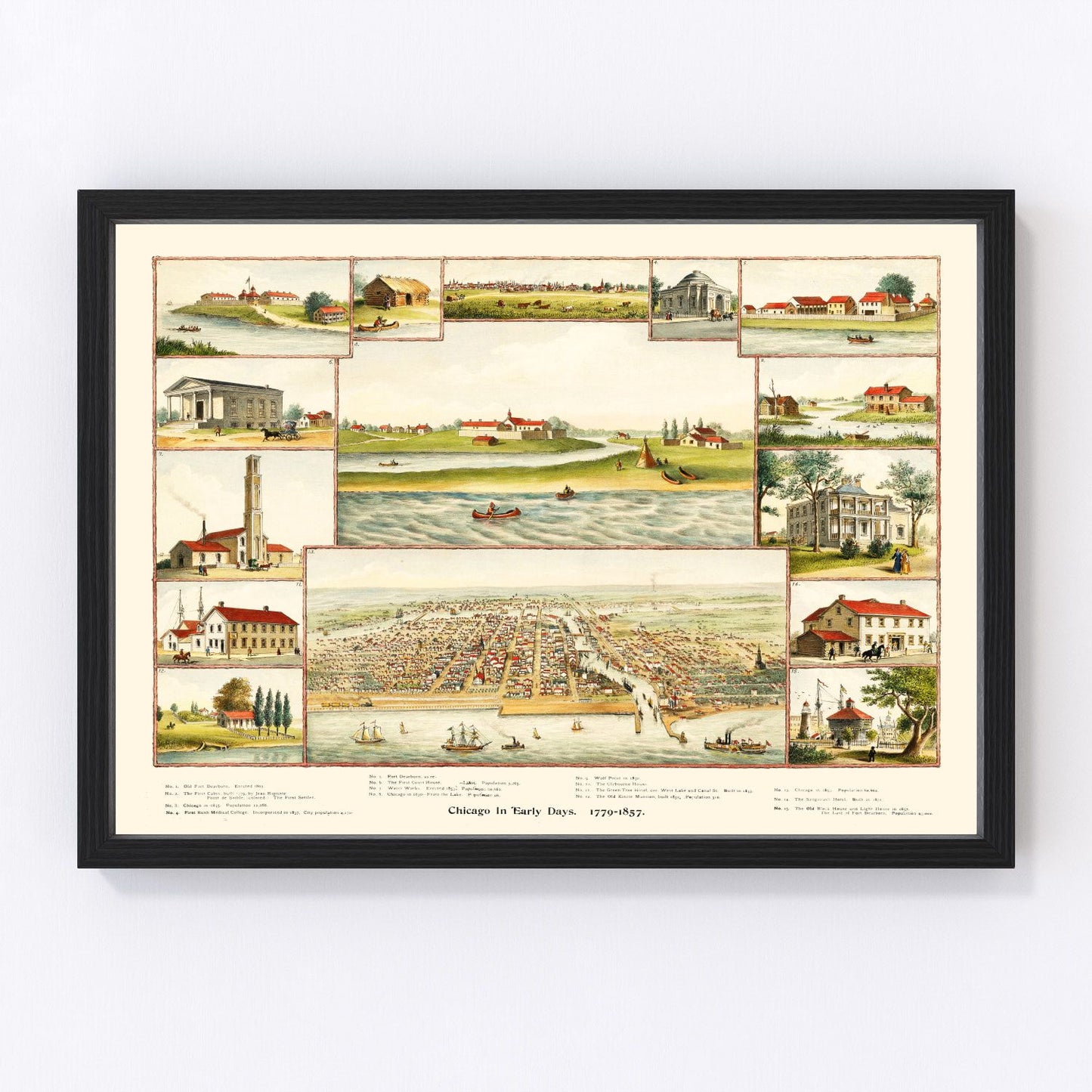 Vintage Map of Chicago, Illinois 1893