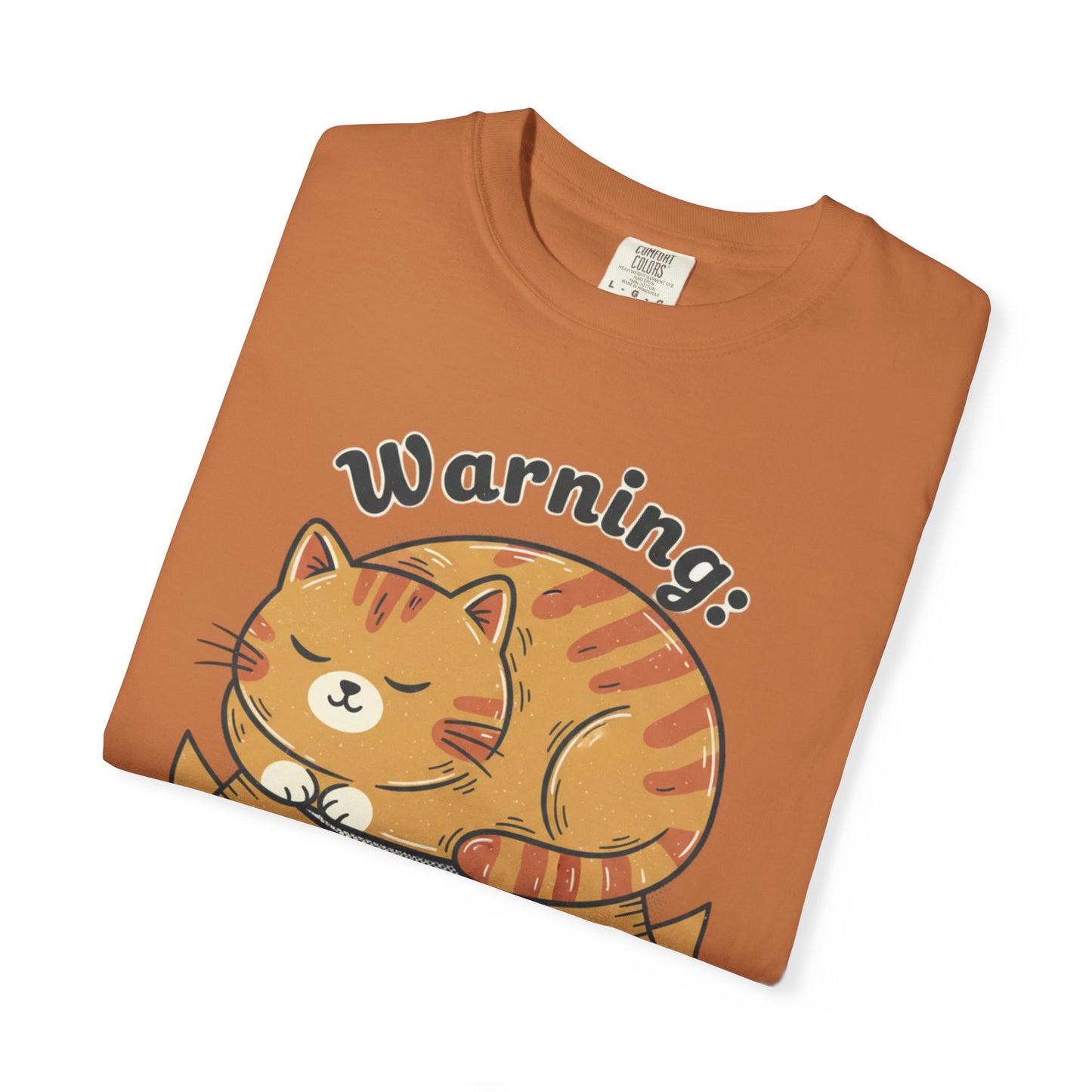 Warning may nap at anytime T-shirt | Sleeping Orange Cat