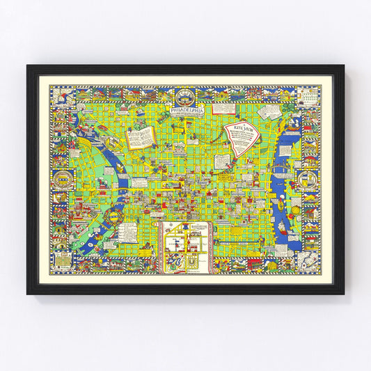 Vintage Map of Philadelphia, Pennsylvania 1926