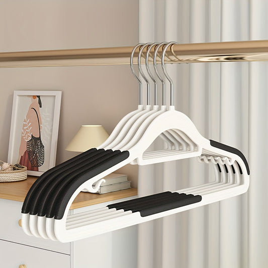 10-Pack: Heavy-Duty Plastic Anti-Skid Clothes Hangers