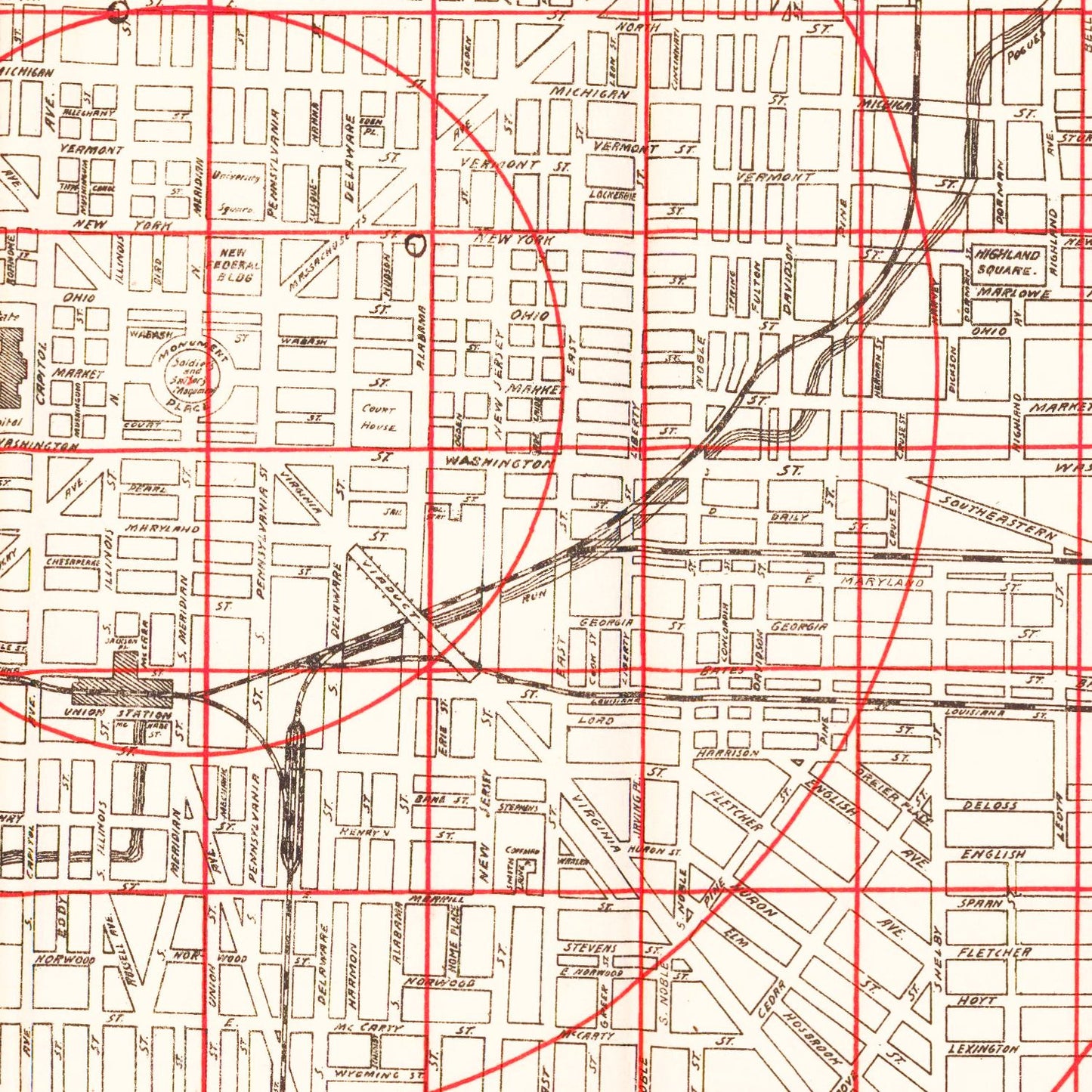 Vintage Map of Indianapolis, Indiana 1903