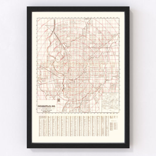 Vintage Map of Indianapolis, Indiana 1903