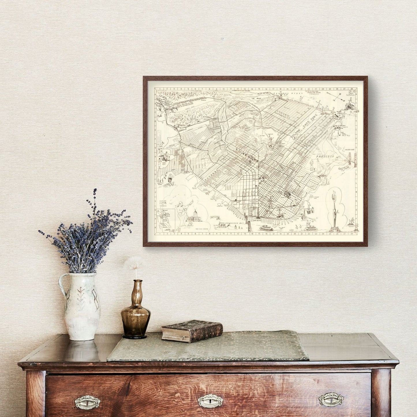 Vintage Map of San Francisco, California 1939