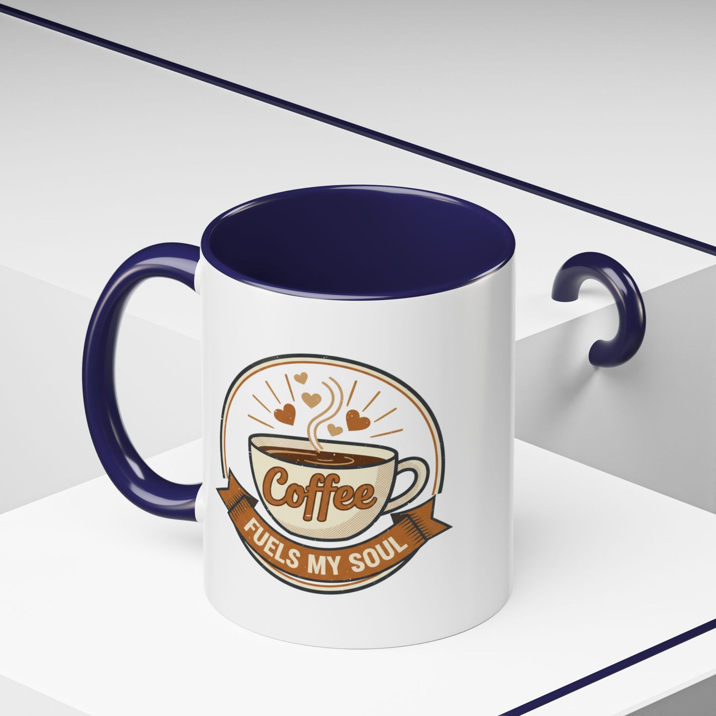 Coffee Mug - "Coffee Fuels My Soul" Accent Ceramic Mug (11/15oz)