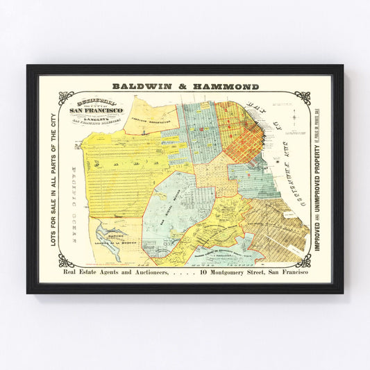 Vintage Map of San Francisco, California 1894