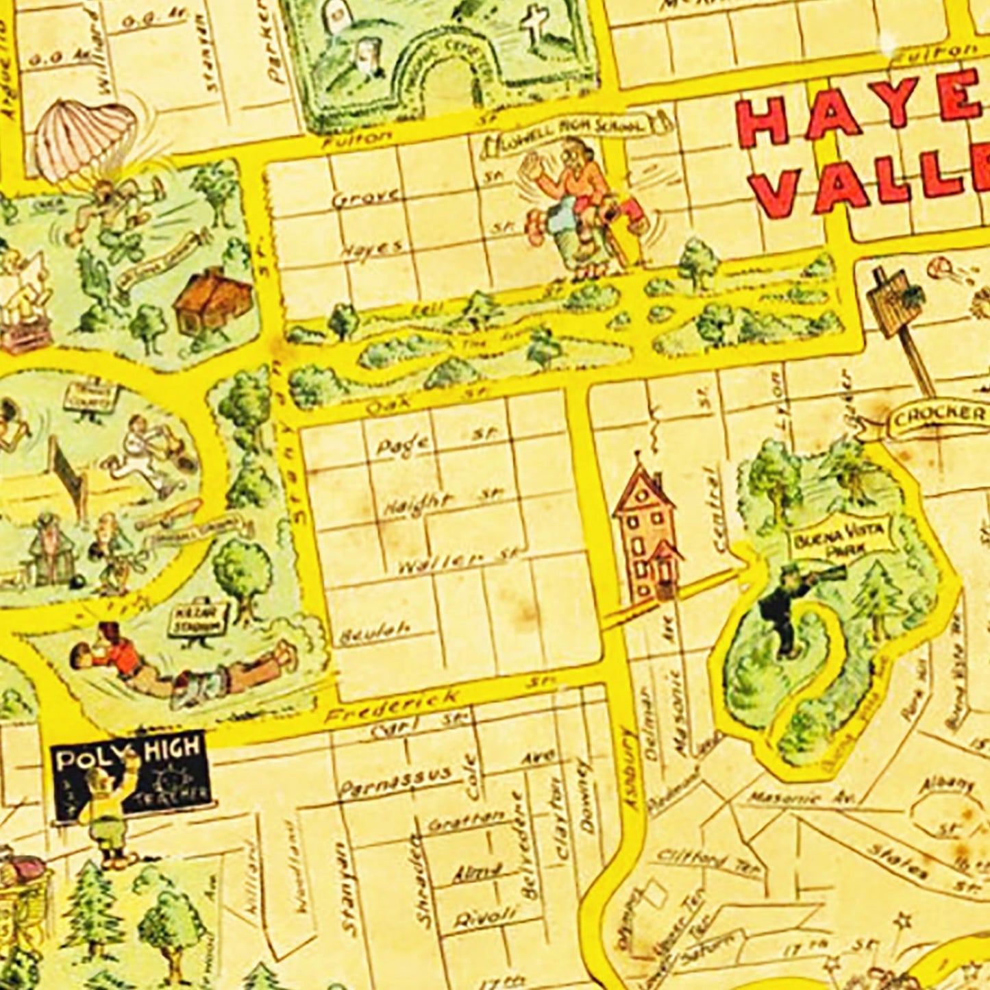 Vintage Map of San Francisco, California 1927