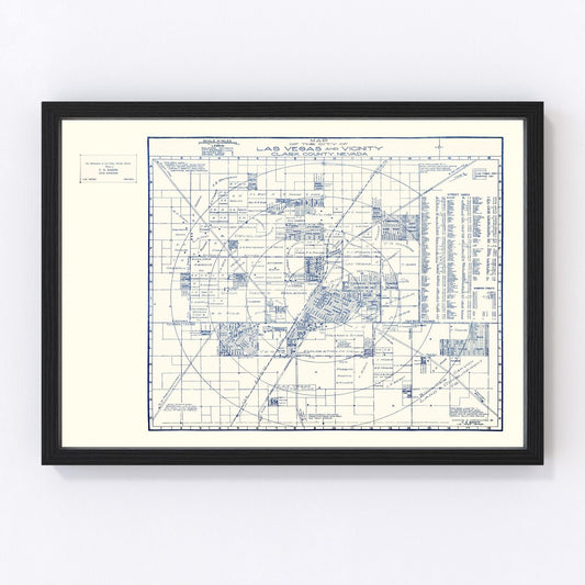 Vintage Map of Las Vegas, Nevada 1920