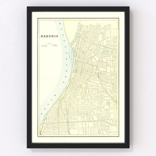 Vintage Map of Memphis, Tennessee 1895