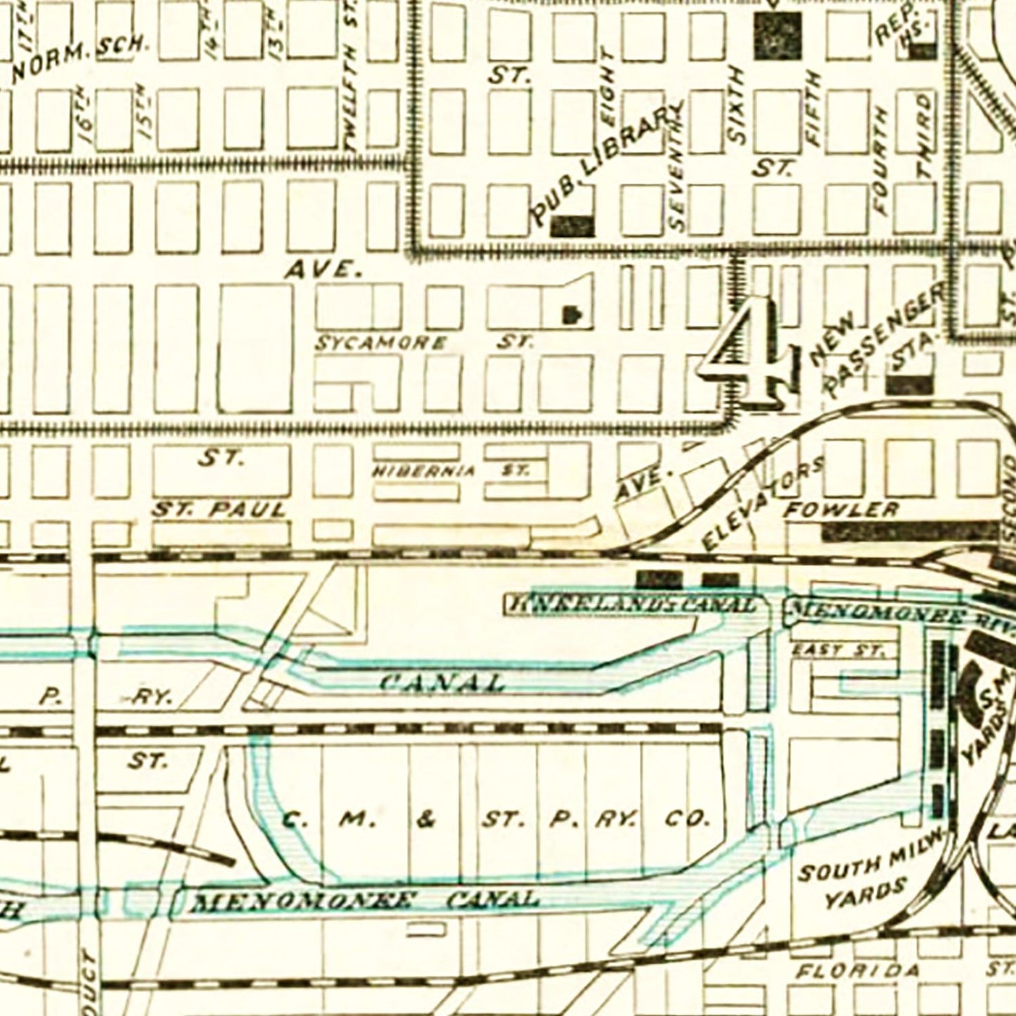 Vintage Map of Milwaukee, Wisconsin 1898