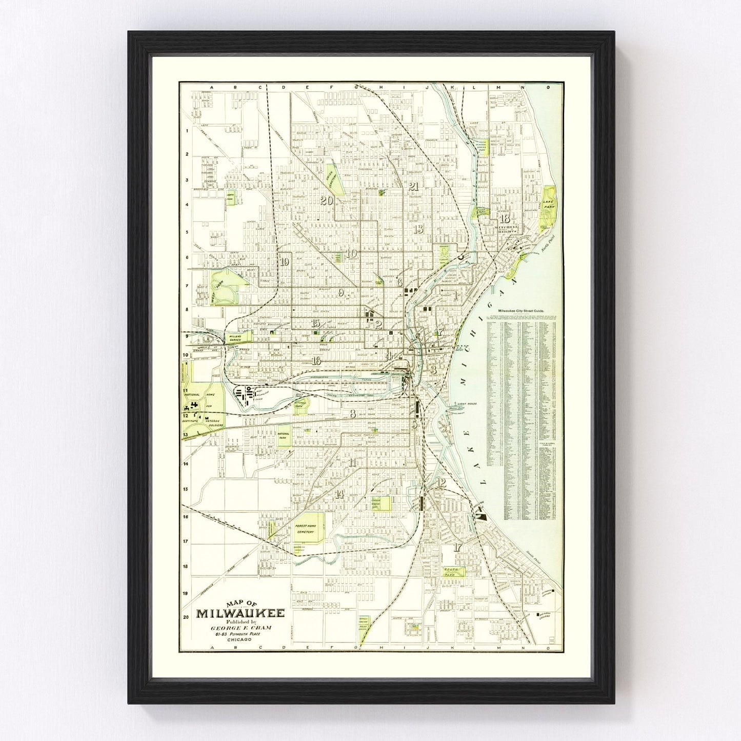 Vintage Map of Milwaukee, Wisconsin 1898
