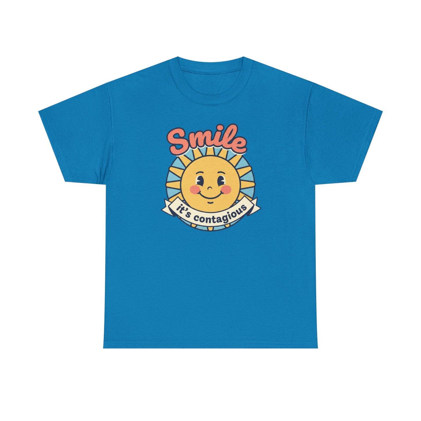 Smiling Sun "Smile It's Contagious" Tee | Cute Retro Sunshine Tee