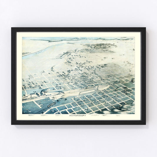 Vintage Map of Albuquerque, New Mexico 1886