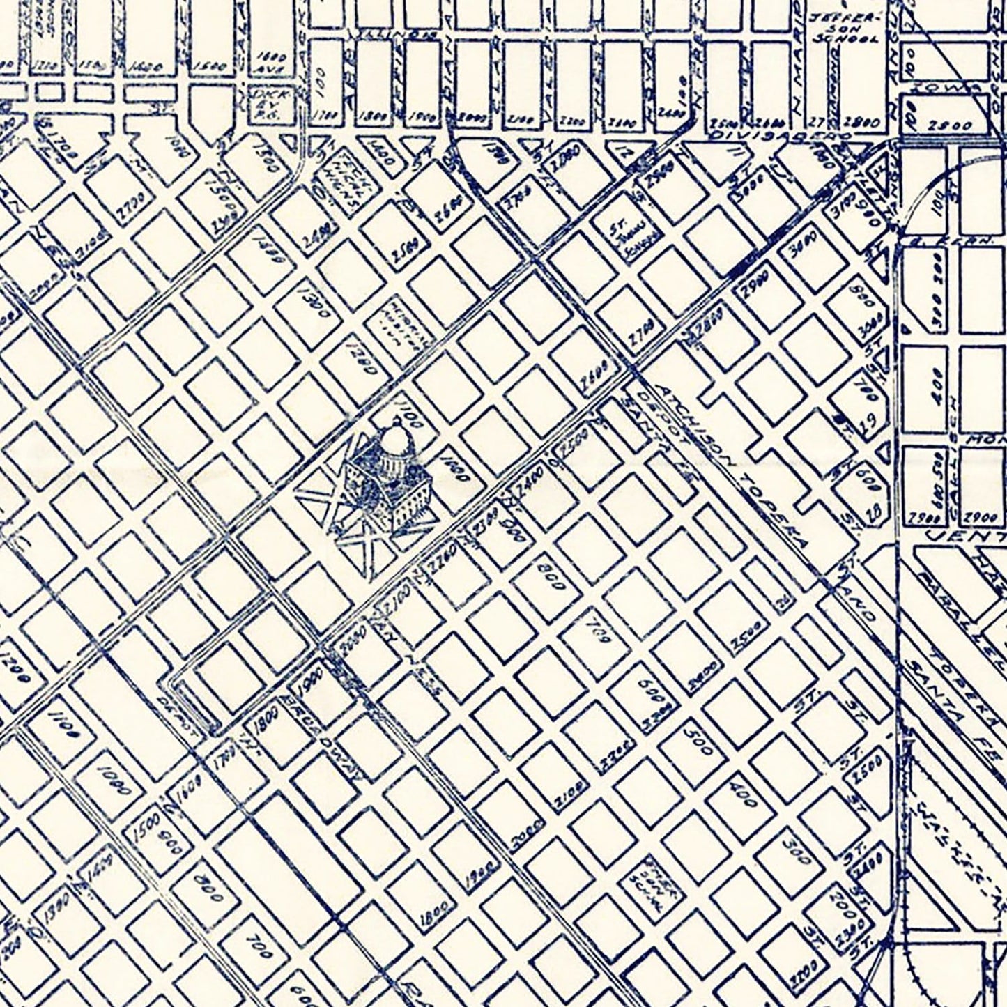 Vintage Map of Fresno, California 1925