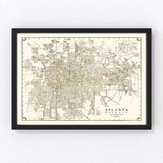 Vintage Map of Atlanta, Georgia 1931