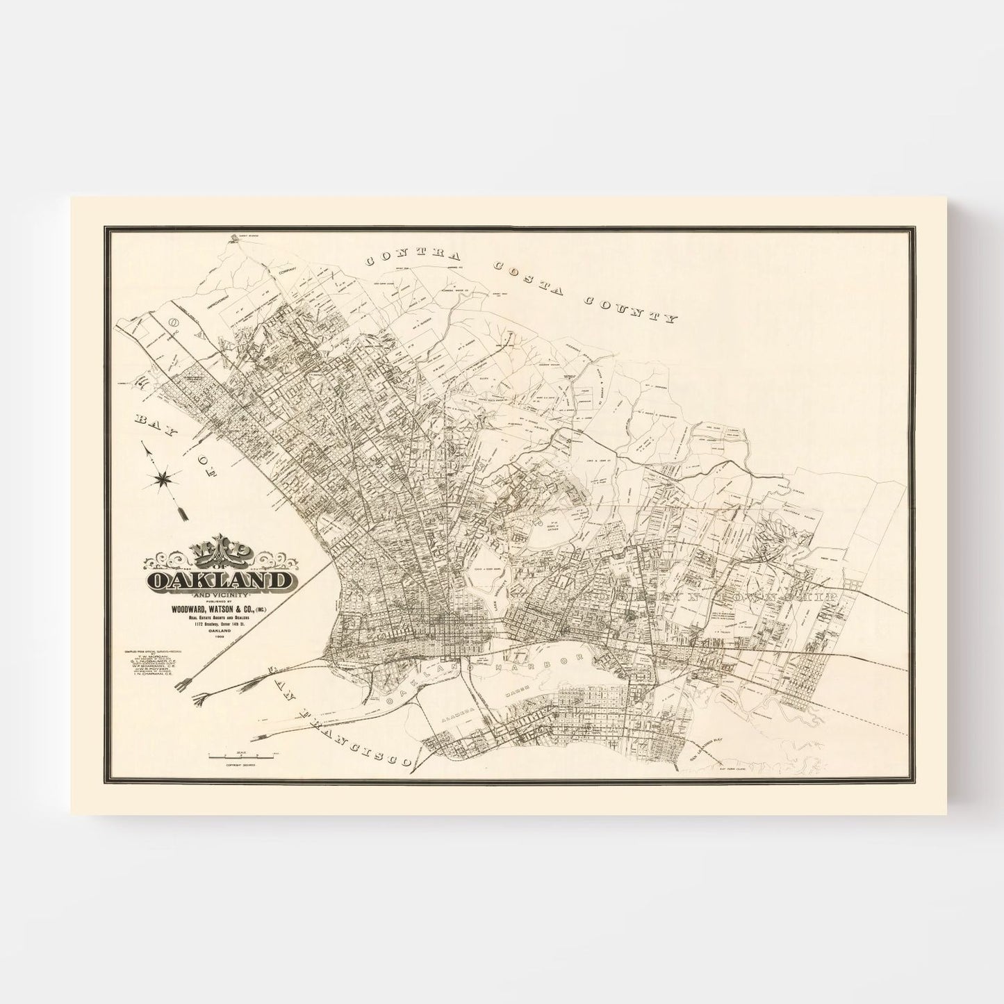 Vintage Map of Oakland, California 1903