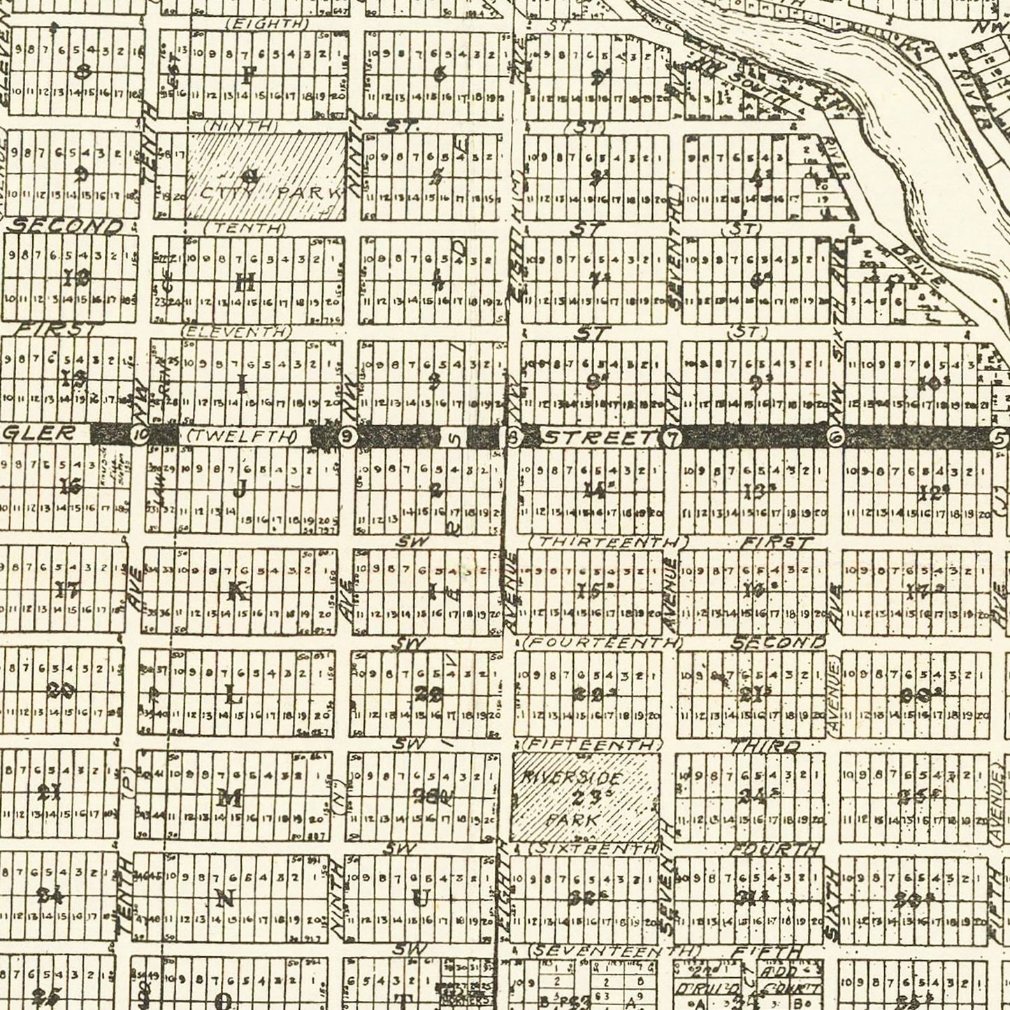Vintage Map of Miami, Florida 1918