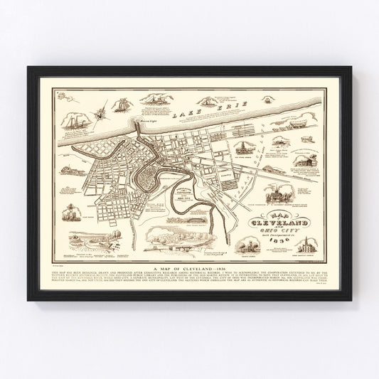Vintage Map of Cleveland, Ohio 1937