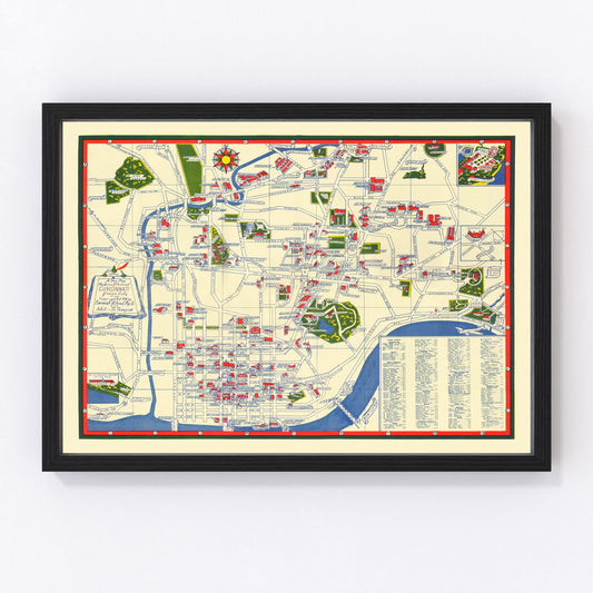 Vintage Map of Cincinnati, Ohio 1940
