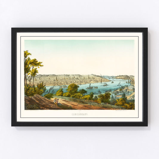 Vintage Map of Cincinnati, Ohio 1867