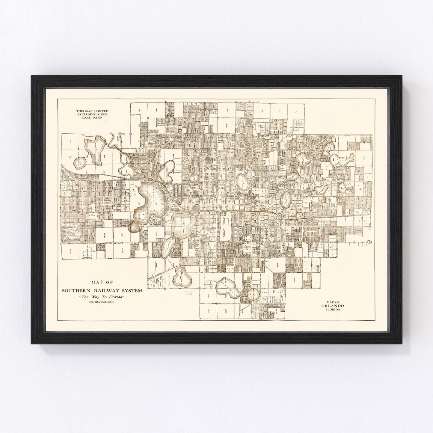 Vintage Map of Orlando, Florida 1923