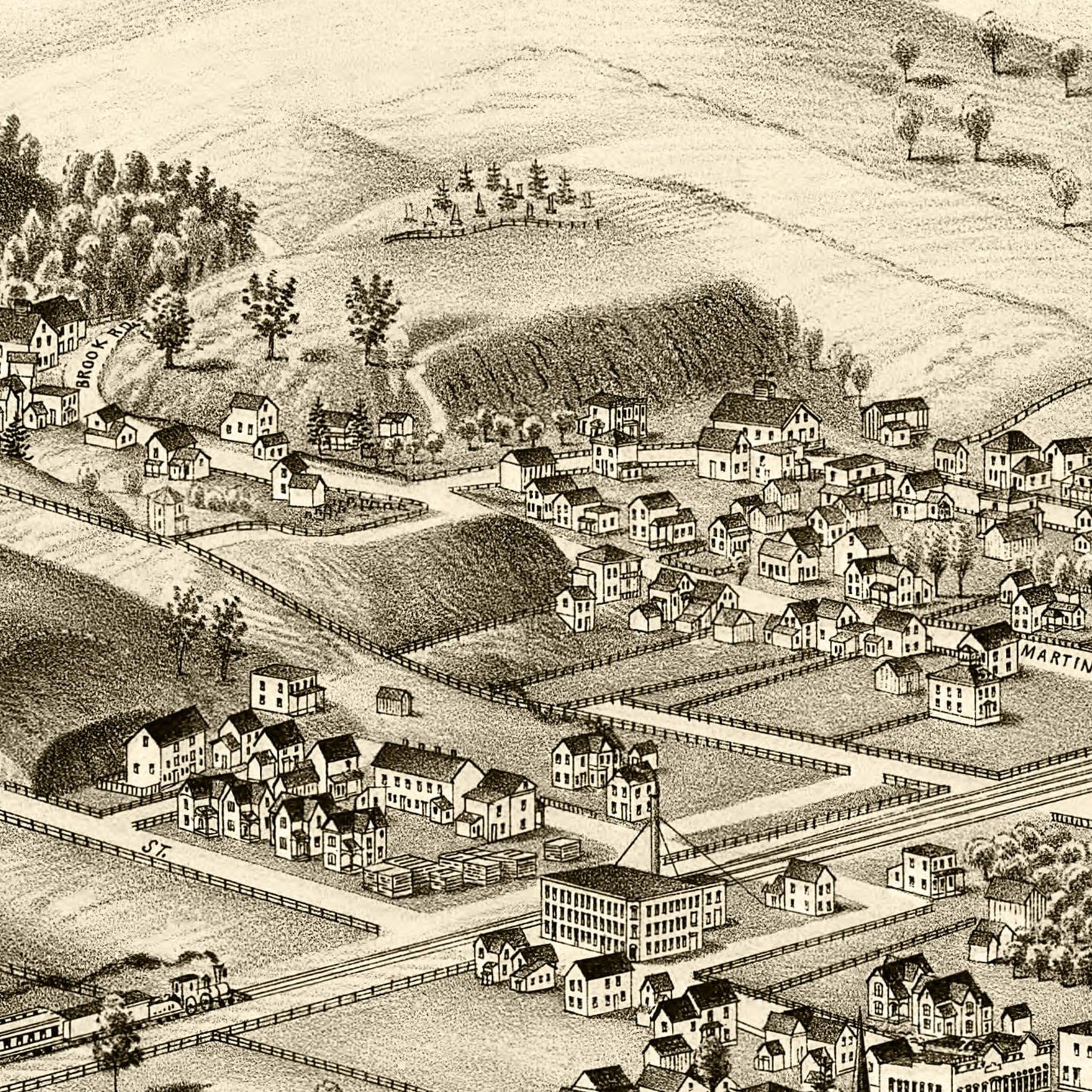 Vintage Map of Undadilla, New York 1887