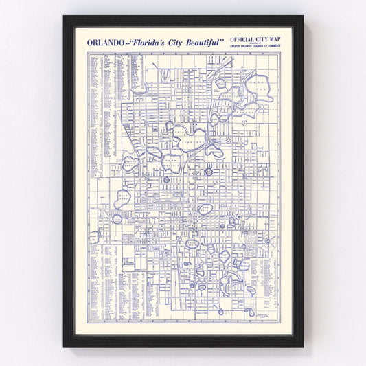 Vintage Map of Orlando, Florida 1936