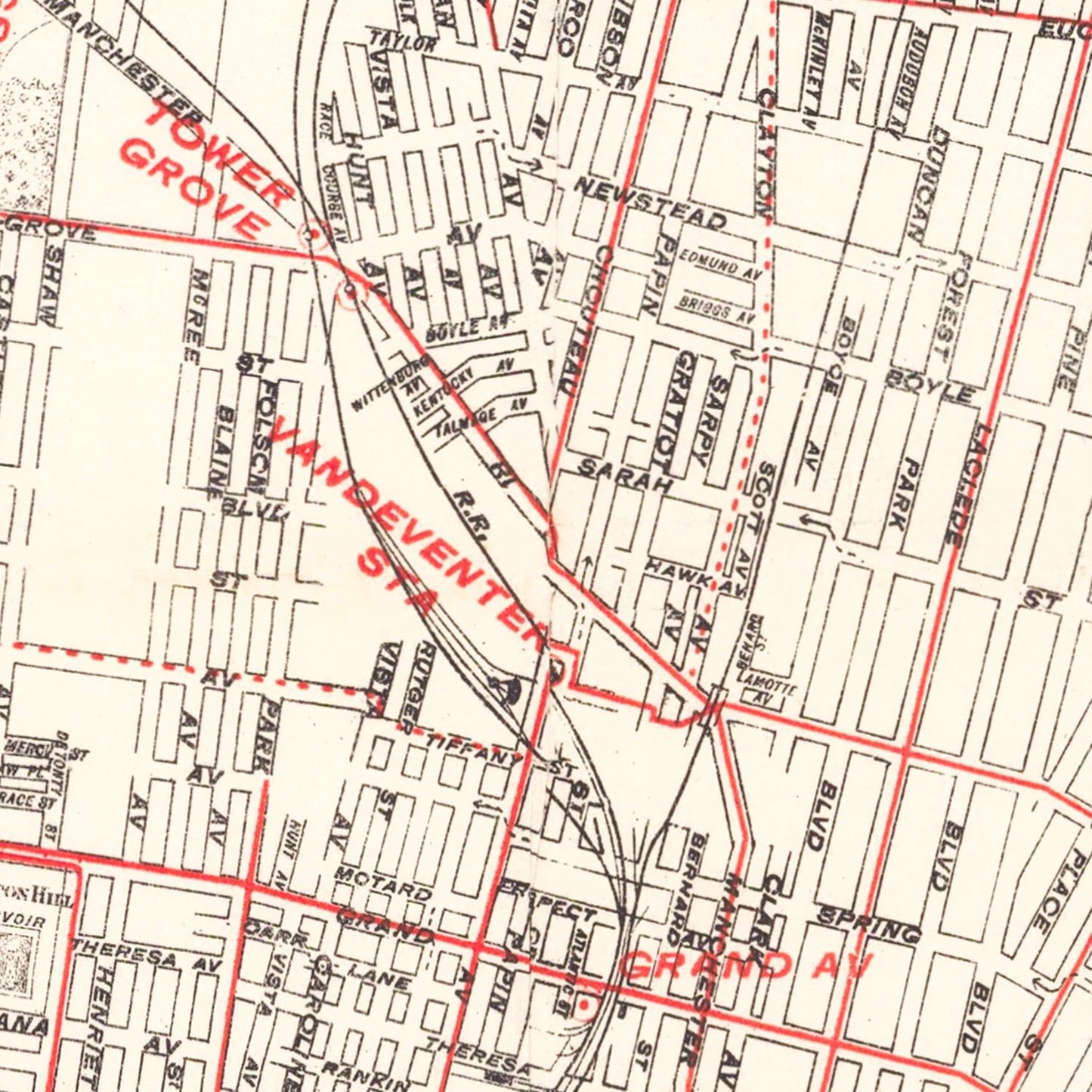 Vintage Map of St. Louis, Missouri 1894