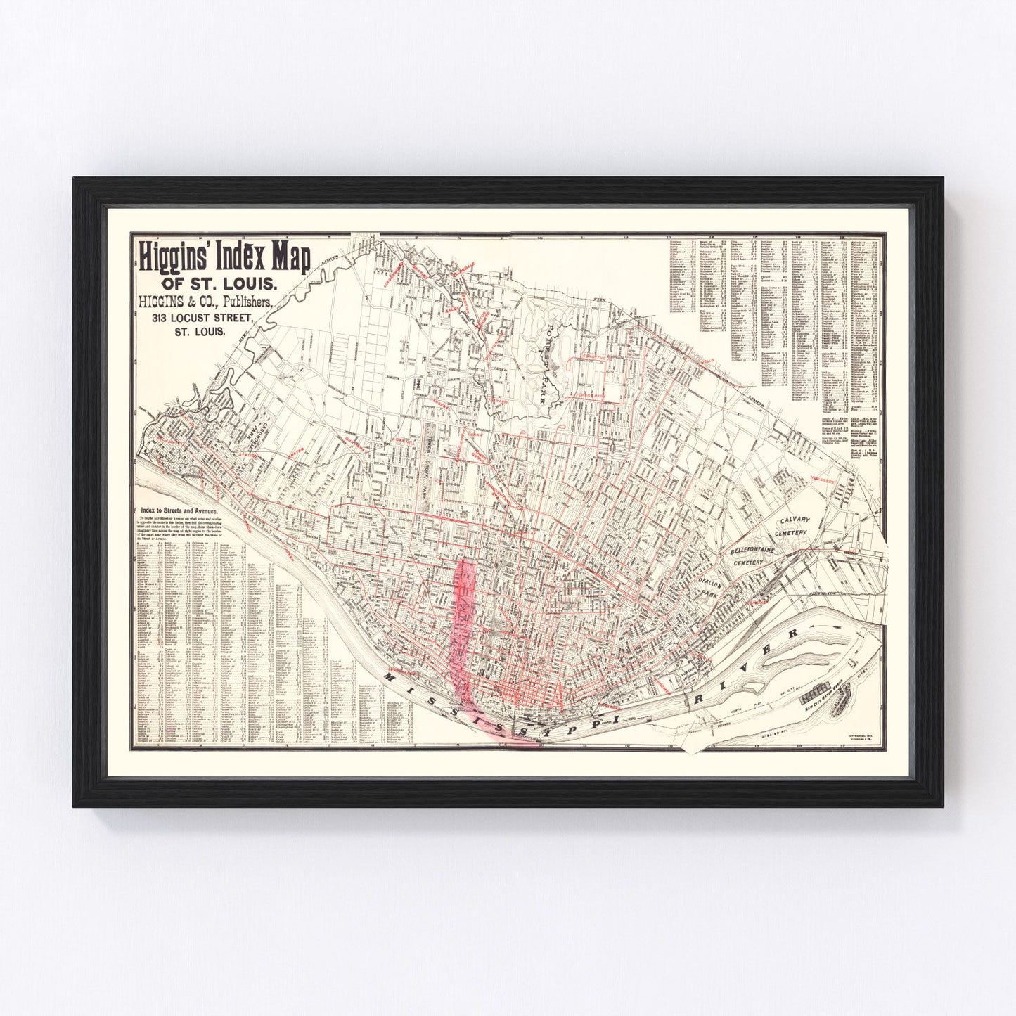 Vintage Map of St. Louis, Missouri 1894