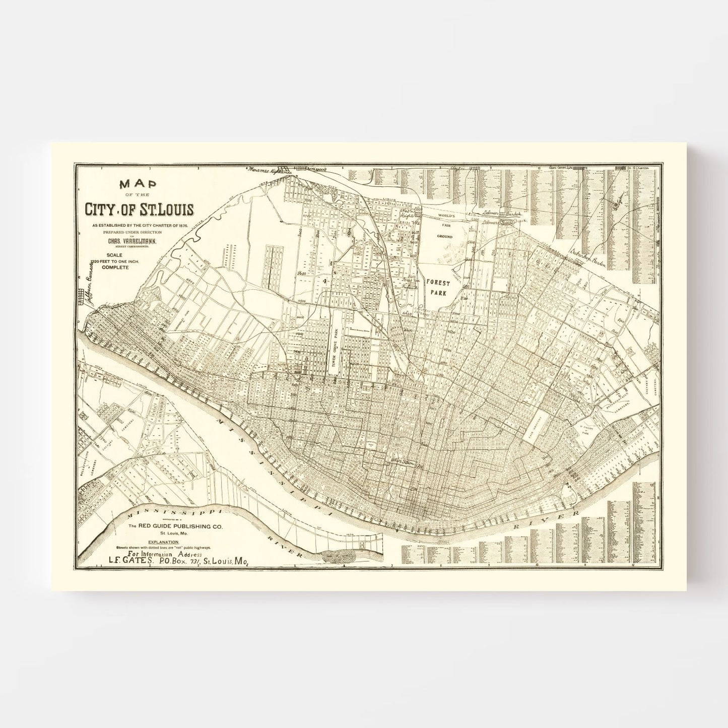 Vintage Map of St. Louis, Missouri 1901