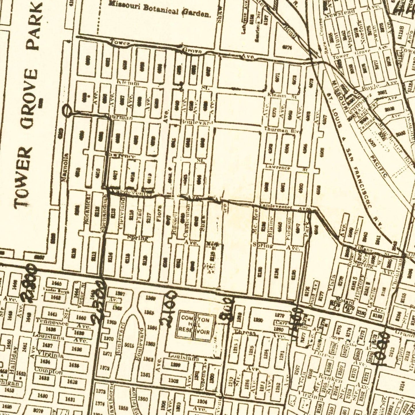 Vintage Map of St. Louis, Missouri 1901