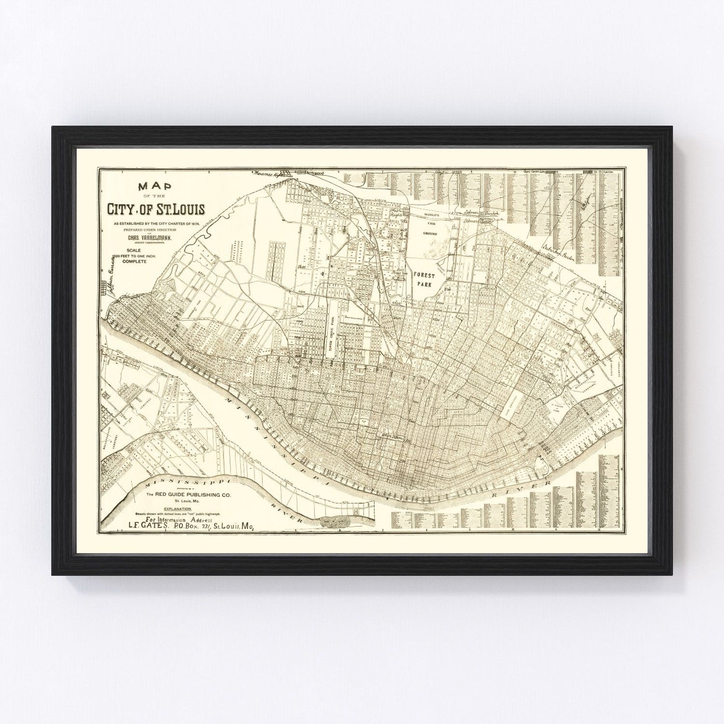 Vintage Map of St. Louis, Missouri 1901