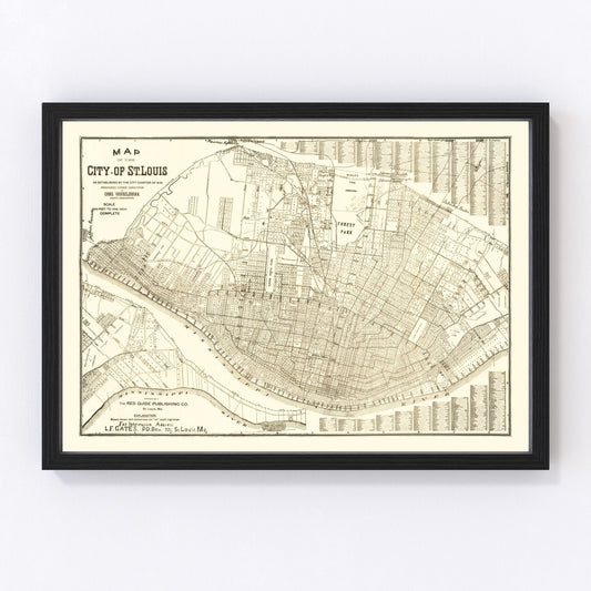 Vintage Map of St. Louis, Missouri 1901