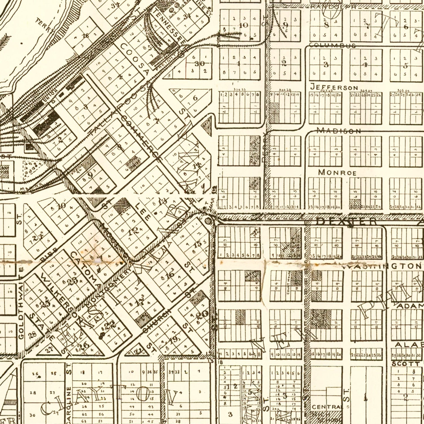 Vintage Map of Montgomery, Alabama 1899