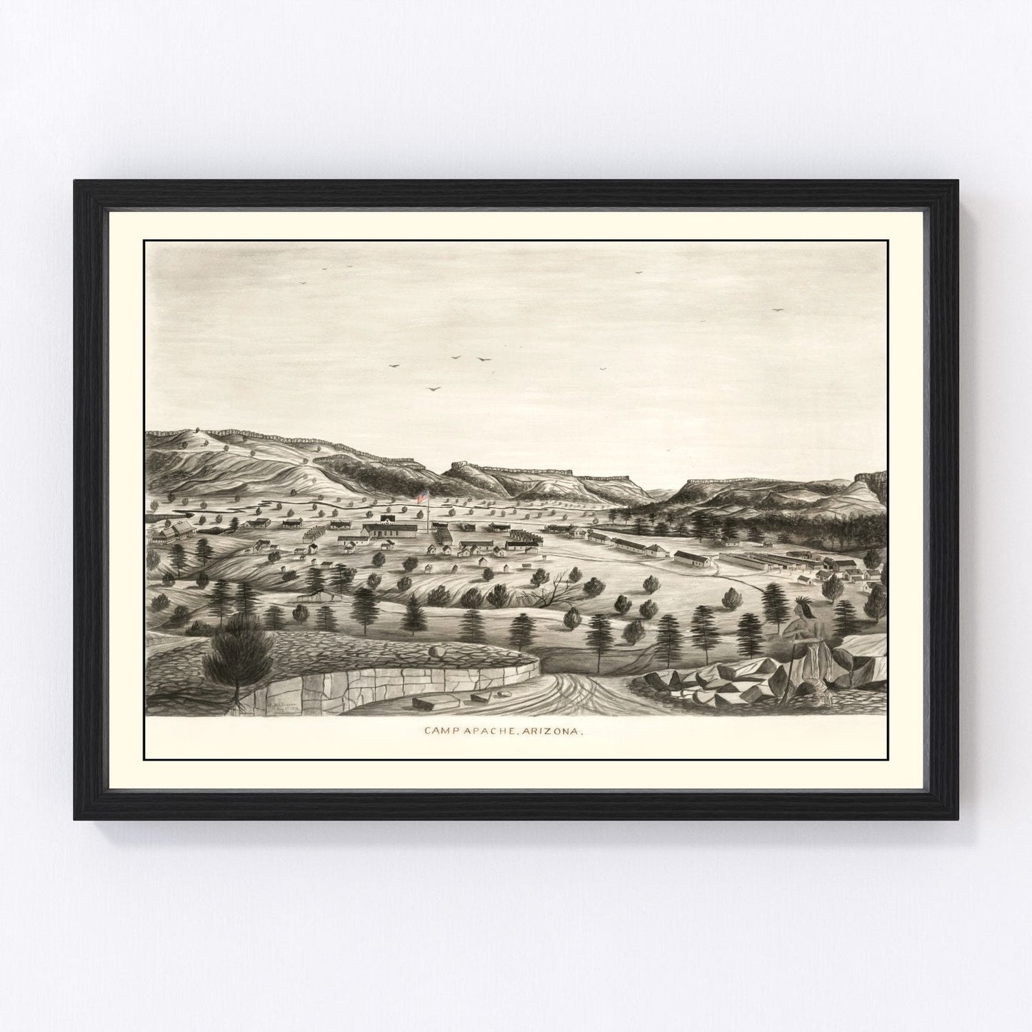 Vintage Map of Camp Apache, Arizona 1876