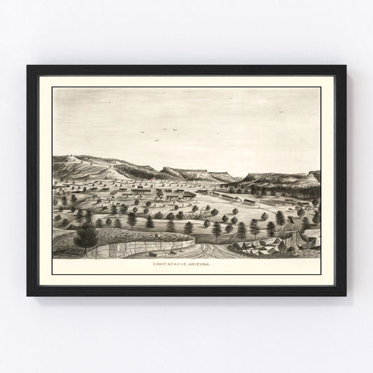 Vintage Map of Camp Apache, Arizona 1876