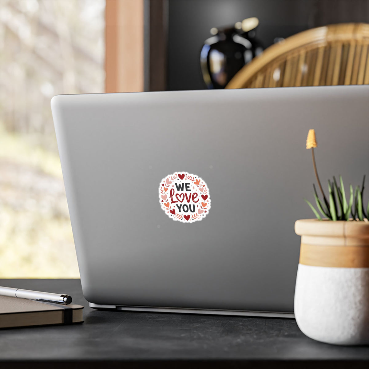 We Love You Heart Wreath Vinyl Sticker — Decal for Windows, Laptops & Gifts