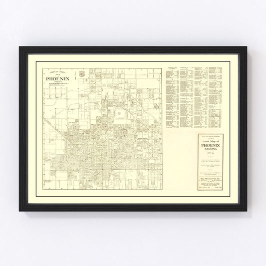 Vintage Map of Phoenix, Arizona 1935