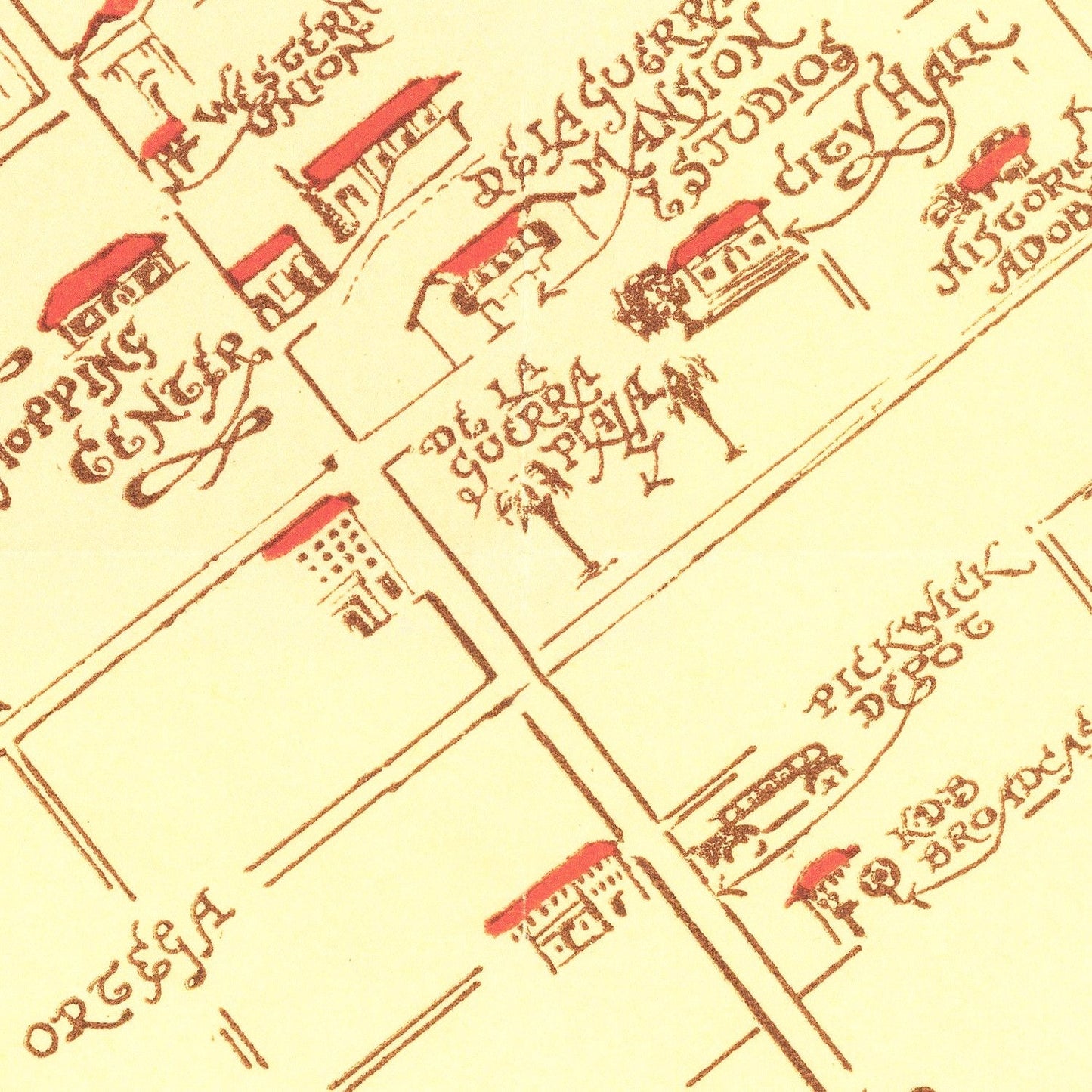 Vintage Map of Santa Barbara, California 1930