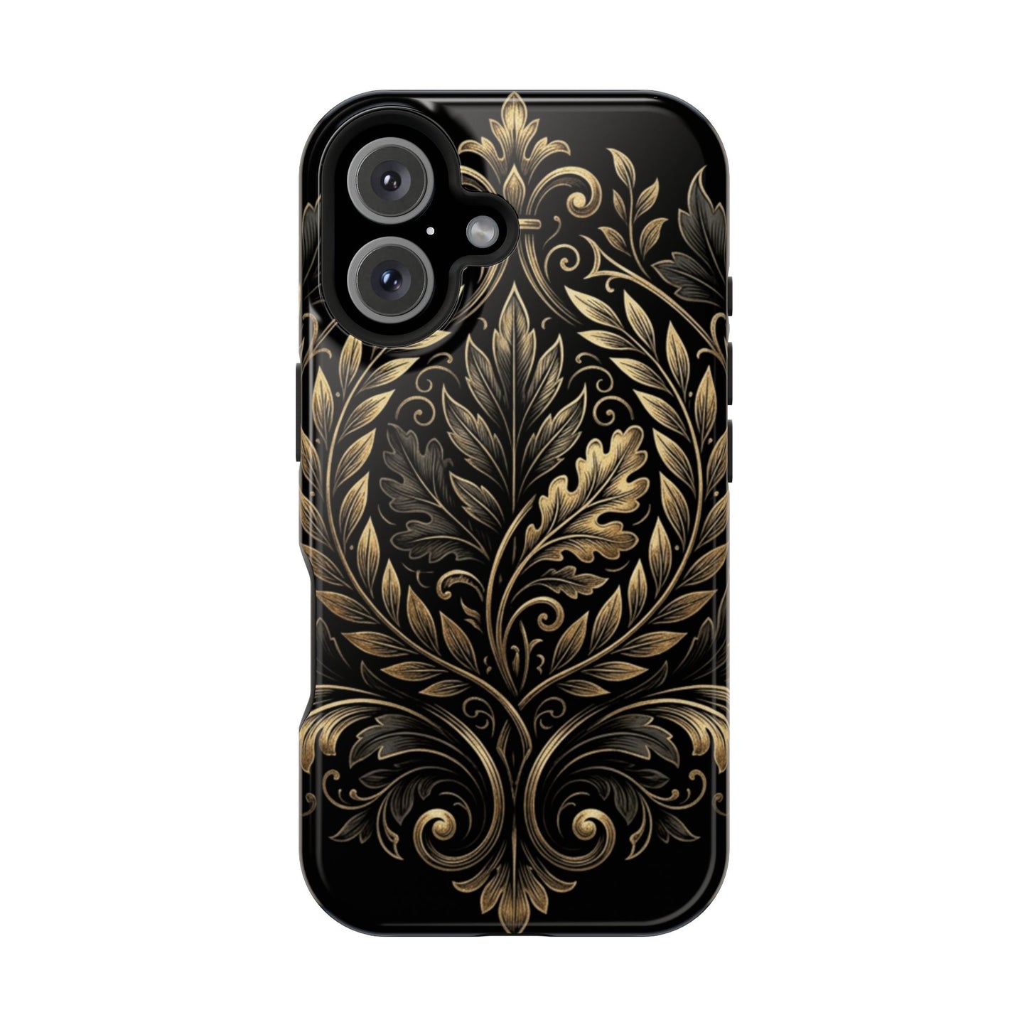 Baroque Gold Leaf Phone Case — Impact-Resistant Protective Cover