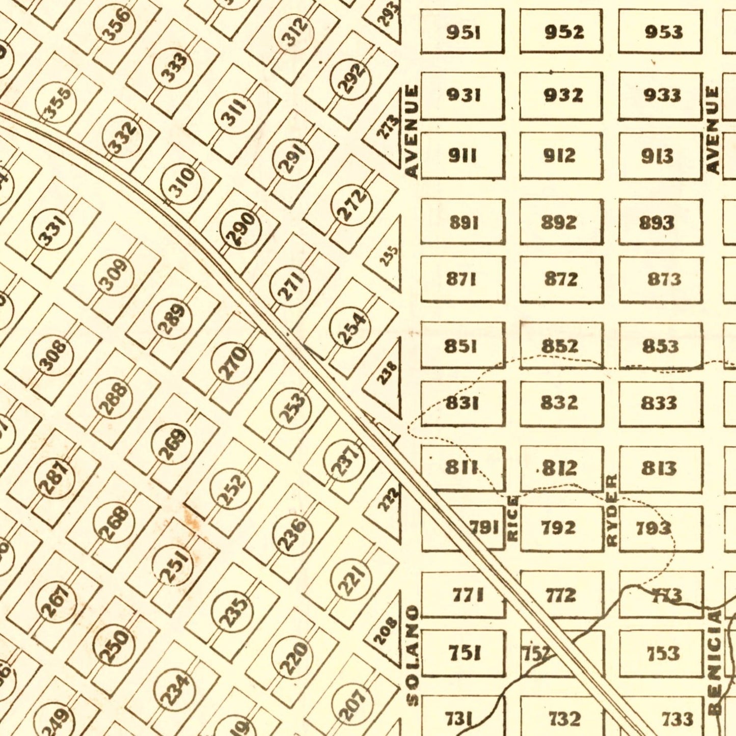 Vintage Map of Vallejo, California 1868