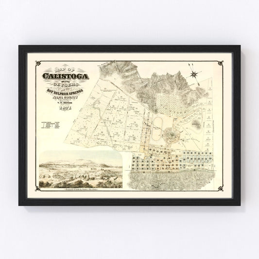 Vintage Map of Calistoga, California 1871