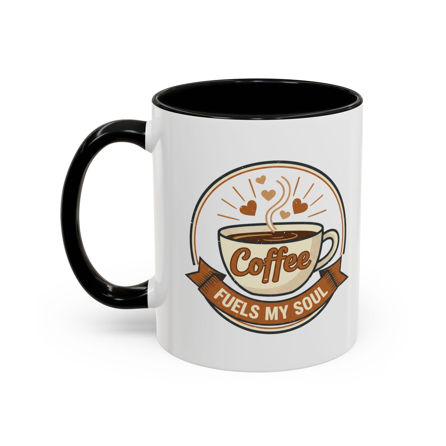 Coffee Mug - "Coffee Fuels My Soul" Accent Ceramic Mug (11/15oz)